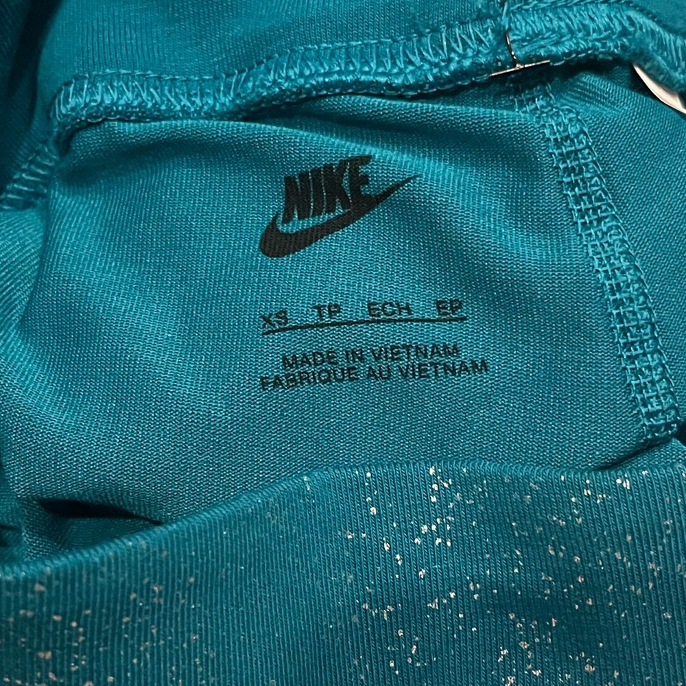 Nike Teal Glitter Waistband Leggings – Size XS – NWT - Picture 2 of 4